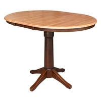36 Okruglo puno punog drvenog drvenog stola sa špedicom Emily Counter visine u Espresso-u cimetom prema