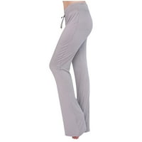 Ženske joge lagane nogave joge za žene Visoko struk Workout Bootleg hlače Trčevi, radne pantalone za žene, L & Grey