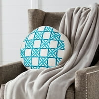 Greendale Home Fashions 15 okrugli tirkizni trski pamučni platneni ukrasni jastuk