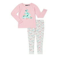 Kidtopia djevojke Božićni Top i Jogger hlače pidžama Sleep Set, 2 komada, veličine 6X-14