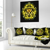 Projektarjsko veliko zlato simetrično fraktalno srce - apstraktni jastuk za bacanje - 18x18