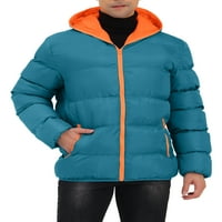 Jedinstvena ponuda Muška zima puna kopnena jakna sa puhačem sa celom zip kontrasta