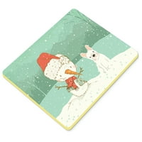 Bijeli francuski buldog snjegović božićna kuhinja ili meta za kupanje 24x36