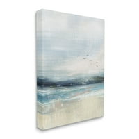 Stupell brušeni oceanski galebovi pejzažna pejzažna slika Galerija zamotana platna Print Wall Art