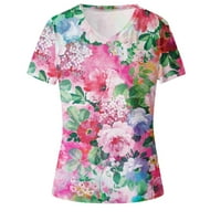 pbnbp ženske ljetne cvjetne kratke rukave V izrez majice, sleep shirts za žene