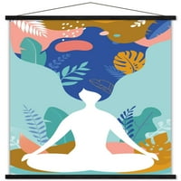 Meditacija i pažljivost Zidni poster sa drvenim magnetskim okvirom, 22.375 34
