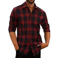 Offinc s prodaja zazora Muška povremena prugasta karirana košulja za ispis gumba Up Cardigan Dressingy Rever Crat Active odjeća