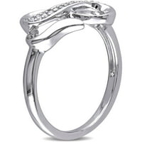Dijamant-akcent Sterling srebrni beskonačni srčani prsten