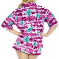 BAY ženski kamp Havajska bluza dugme za košulju dolje gore odjeća za plivanje L Pink_X28