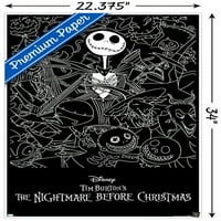 Disney Tim Burton je noćna mora prije Božića - crno-bijeli zidni poster, 22.375 34