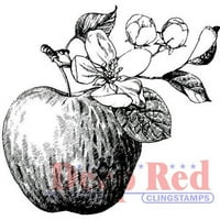 Duboko crvene marke Apple Gume Cling markica