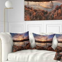 Dizajnerska izlaska sunca iznad proljetne rijeke - pejzaž jastuk za fotografije - 18x18