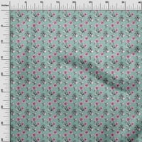 oneOone baršunasta morska zelena tkanina cvjetni Zanatski projekti Decor Fabric štampana od strane Yard