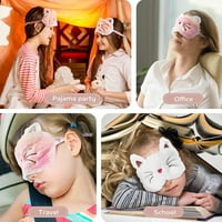 Maska za spavanje za djecu, plišani pokrivač za spavanje za oči Meki smiješni povez za oči mačka sleep eye Cover životinja sleeping eye Shade za djecu djevojčice