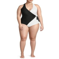 Nicole Miller ženske plus veličine boja blokiranog omotava jedno kupaće kostim