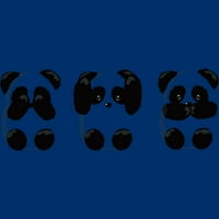 Tri mudra Pandas Muns Royal Blue Graphic TEE - Dizajn od strane ljudi s