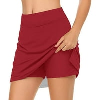 HGW Skrake suknje za ženske suknje s kratkim suknjem s kratkim hlačama ispod ženske ležerne suknje s čvrstim