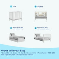 Graco Teddi 4-u-konvertibilni Mini krevetić za bebe sa dušekom, bijeli