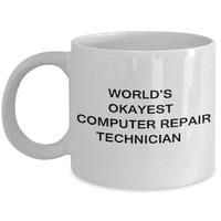 Funny Mug - svjetski najbolji tehničar za popravku računara-bijele šolje za kafu oz