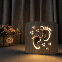 Noćno svjetlo za djecu drvena 3d lampa Kreativna drvena svjetla jednostavna dekorativna svjetla 3d uzorak