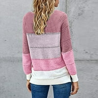 absuyy džemperi za žene klirens pletena Moda Crewneck pulover Dugi rukav džemper Top Hot Pink Veličina M
