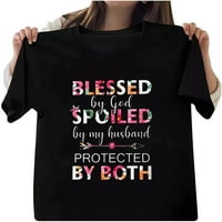 Bog je pokvario moj suprug zaštićene obje dame o vratu pulover zaljubljenih tiskati kratki rukav majica