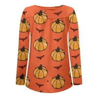 Vruća prodaja Halloween Bluze za žene, ljetni ženski modni casual dugi dugi rukavi Halloween Print Okrugli