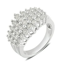 Arista Carat T.W Diamond Illusion Broad Band Golvery prsten u sterlingu srebra