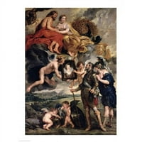 Medici ciklus - Henri IV koji je primio portret Marie de Medici Print Print Peter Paul Rubens - In. - Veliki