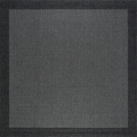 Moderna prostirka čvrsta crna, crna unutrašnja Vanjska kvadratna laka za čišćenje