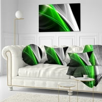 Dizajnerska fraktalna linija zelena bijela - apstraktni jastuk za bacanje - 12x20