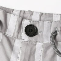 Duge pantalone za muškarce Muška prugasta kaišev plaket ukras patentnih zatvarača lično malene noge Ležerne hlače Grey XL, AC383