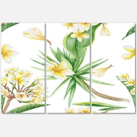 Designart 'žuto cvijeće i tropsko lišće V' moderna platnena zidna umjetnička štampa