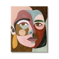 Stupell Industries Savremeni sažetak Face apstraktno slikarstvo Galerija zamotana platna Print Wall Art Art