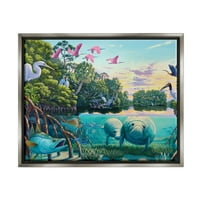 Razne divlje životinje podvodne životinje u džungli Životinje i insekti slikanje sjaj sive framed art ispis zidne umjetnosti