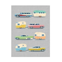 James Theodore 'Vintage Cars and Campers No 2' Canvas Art