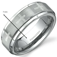 Muški krst Laserski uzorak Comfort Fit volfram prsten za vjenčanje