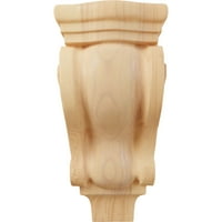 Ekena Millwork 3 W 3 4 D 6 H Extra Mali Tradicionalni pilaster Wood Corbel, Crveni hrast