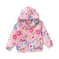 KaLI_store kaputi za malu djecu za djevojčice zimska jakna za djevojčice zgusnuti pamučni kaput sa uklonjivom kapuljačom Hot Pink, 4 godine