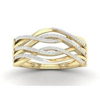 1 6ct TW Diamond 10k žuti zlatni crossover modni prsten