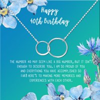 Anavia Happy 40st rođendanski pokloni od nerđajućeg čelika modna ogrlica rođendanska čestitka nakit poklon za nju, rođendanski poklon za mamu-[srebrni beskonačni dvostruki prsten, svijetlo plava poklon kartica]