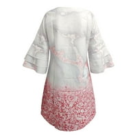 AirPow ženski dress haljina s dugim rukavima modna žena ljetna tiskarica uzročni v-izrez 3 4Sleeve mini