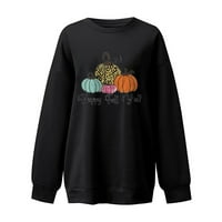 Aoujea Halloween Jesen Zimski pulover Dukseri za žene, Ženske modne duge rukave Okrugli vrat Halloween