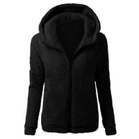 FESFESFES Clearence Ženske ruke vrhove pada i zime Dame Jednobojna jakna sa kapuljačom Casual patentni