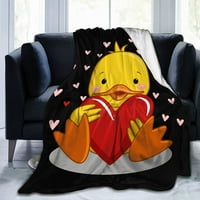 Slatka gumena patka bacanje pokrivač ultra meko toplo sve sezone žuti crtani patke ukrasne prekrivače od runa za ležaljke na kauču Kauč
