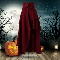 yinguo ženska vintage pamučna čipkasta duga suknja a-linije
