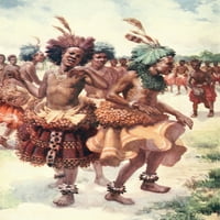 Zemlja i narodi Kasai Bushongo starješine plesni Poster Print Norman H. Hardy