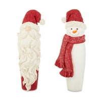Vrijeme odmora 2pk Polyresin Santa snowman Decor