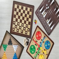 Ambasador Craftsman Deluxe drvena Igraonica W šah, dame, Backgammon, Mancala, zmije i merdevine i još mnogo toga, deca 6+
