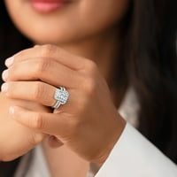 CT Moissanite Halo zaručnički prsten vjenčani prsten vjenčani Set od srebra